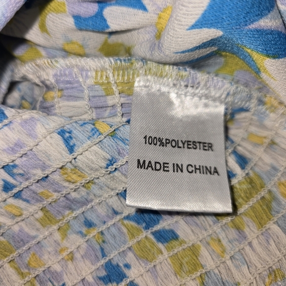 Ruby Sees Floral Ruffle Shirred Faux Corset Crop Top Size 8 - Picture 9 of 9